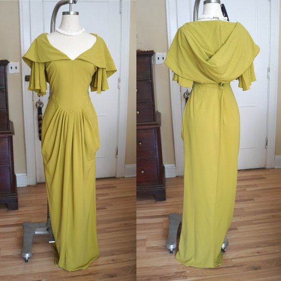 Micheline Pitt For Unique Vintage Zhora Chartreuse - Picture 2 of 4